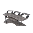 Pemberly Row Computer Desk with Keyboard Tray and 3 Stands in Gray