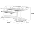 Pemberly Row Computer Desk with Keyboard Tray and 3 Stands in Gray