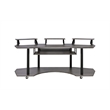 Pemberly Row Computer Desk with Keyboard Tray and 3 Stands in Gray