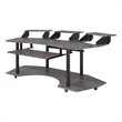 Pemberly Row Computer Desk with Keyboard Tray and 3 Stands in Gray