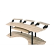 Pemberly Row Computer Desk with Keyboard Tray and 3 Stands in Brown