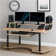 Pemberly Row Computer Desk with Keyboard Tray and 3 Stands in Brown