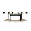 Pemberly Row Computer Desk with Keyboard Tray and 3 Stands in Brown