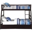 Pemberly Row Twin XL Over Queen Bunk Bed with Storage Drawers in Espresso