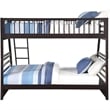 Pemberly Row Twin XL Over Queen Bunk Bed with Storage Drawers in Espresso