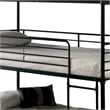 Pemberly Row Full Size Triple Decker Metal Bunk Bed with 2 Ladders in Gray