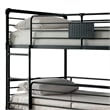 Pemberly Row Full Size Triple Decker Metal Bunk Bed with 2 Ladders in Gray