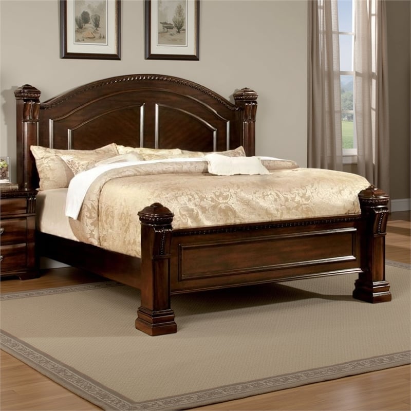 Pemberly Row California King Bed with Camelback Headboard in Brown