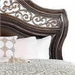 Pemberly Row California King Bed with Carved Headboard & Nail Head Trim in Brown