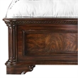 Pemberly Row California King Bed with Carved Headboard & Nail Head Trim in Brown
