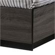 Pemberly Row Eastern King Bed with Bookcase Headboard and 2 Compartments in Gray