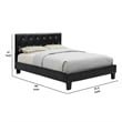 Pemberly Row California King Platform Bed with Button Tufted Headboard in Black