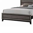Pemberly Row Eastern King Bed with Plank Headboard and Grain Details in Gray Oak