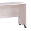Pemberly Row Rectangular Desk Return with Casters & Wire Management in White Oak