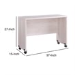 Pemberly Row Rectangular Desk Return with Casters & Wire Management in White Oak