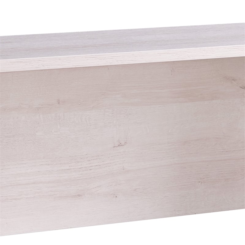 Pemberly Row Rectangular Desk Return with Casters & Wire Management in White Oak