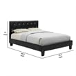 Pemberly Row Eastern King Platform Bed with Button Tufted Headboard in Black