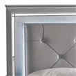 Pemberly Row California King Bed with LED Trim and Silver Accents in Beige
