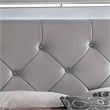 Pemberly Row Eastern King Bed with LED Trim and Silver Accents in Beige