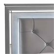 Pemberly Row Eastern King Bed with LED Trim and Silver Accents in Beige