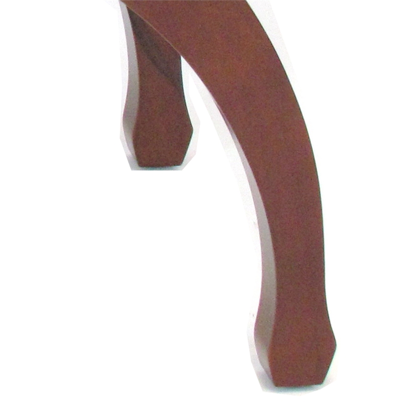 Pemberly Row Curved Mission Style Basswood Stool with Slatted Seat in Brown