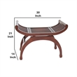 Pemberly Row Curved Mission Style Basswood Stool with Slatted Seat in Brown