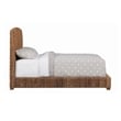 Pemberly Row Hand Woven Banana Leaf Eastern King Bed w/ Chamfered Legs in Brown