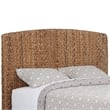 Pemberly Row Hand Woven Banana Leaf Eastern King Bed w/ Chamfered Legs in Brown