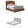 Pemberly Row Hand Woven Banana Leaf Eastern King Bed w/ Chamfered Legs in Brown