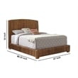 Pemberly Row Hand Woven Banana Leaf Queen Bed with Chamfered Legs in Brown