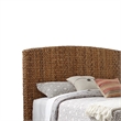 Pemberly Row Hand Woven Banana Leaf Queen Bed with Chamfered Legs in Brown