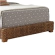 Pemberly Row Hand Woven Banana Leaf Queen Bed with Chamfered Legs in Brown