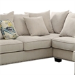 Pemberly Row Fabric Sectional Sofa with Nailhead Trim & Rolled Armrests in Beige