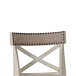 Pemberly Row Curved X Back Swivel Counter Stool w/ Padded Seat in Antique White