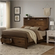 Pemberly Row Eastern King Bed with 2 Open Shelves and 2 Storage Drawers in Brown
