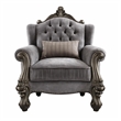 Pemberly Row Velvet Wingback Chair with Button Tufted Details in Gray
