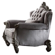 Pemberly Row Velvet Wingback Chair with Button Tufted Details in Gray