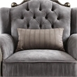 Pemberly Row Velvet Wingback Chair with Button Tufted Details in Gray
