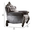 Pemberly Row Velvet Wingback Chair with Button Tufted Details in Gray