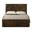 Pemberly Row Eastern King Bed with Paneled Headboard & Raw Wood Texture in Brown