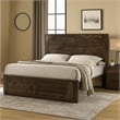 Pemberly Row Eastern King Bed with Paneled Headboard & Raw Wood Texture in Brown
