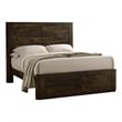 Pemberly Row Eastern King Bed with Paneled Headboard & Raw Wood Texture in Brown