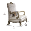 Pemberly Row Accent Chair with Leatherette Seat and Lion Claw Feet in Beige