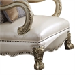 Pemberly Row Accent Chair with Leatherette Seat and Lion Claw Feet in Beige