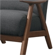 Pemberly Row Retro Accent Chair with Curved Wood Armrests in Gray