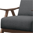 Pemberly Row Retro Accent Chair with Curved Wood Armrests in Gray