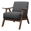 Pemberly Row Retro Accent Chair with Curved Wood Armrests in Gray