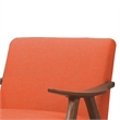 Pemberly Row Retro Accent Chair with Curved Wood Armrests in Orange