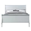 Pemberly Row Sleigh Design Twin Bed with Rectangular Thin Legs in Silver