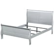 Pemberly Row Sleigh Design Twin Bed with Rectangular Thin Legs in Silver